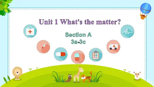 Unit 1 What’s the matter？Section A 3a-3c课件人教版八年级下