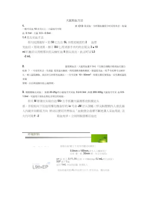 大鼠取血方法