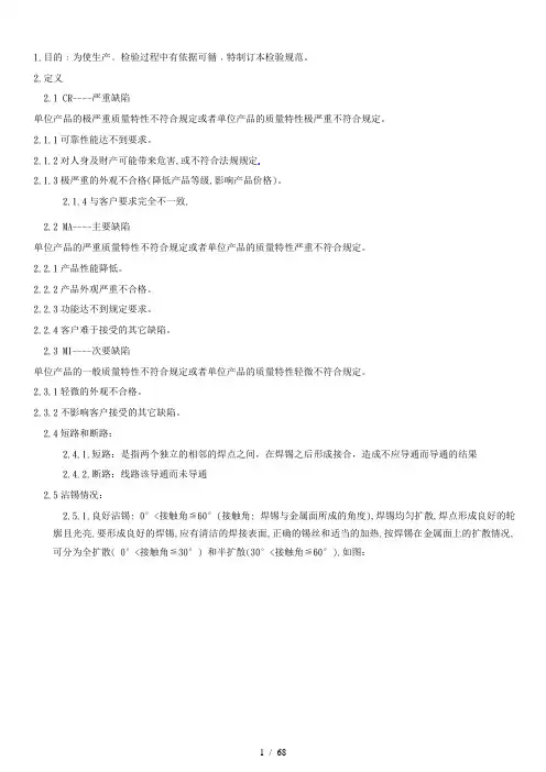 PCBA检验行业标准