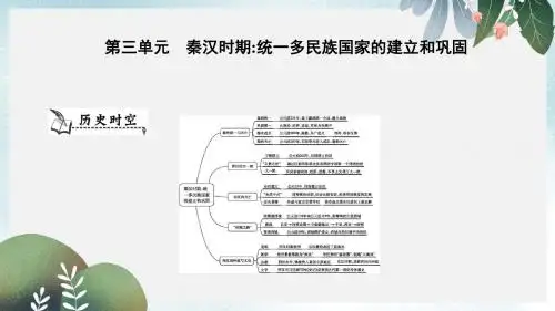 七年级历史上册第三单元秦汉时期统一多民族国家的建立和巩固单元导学课件新人教版