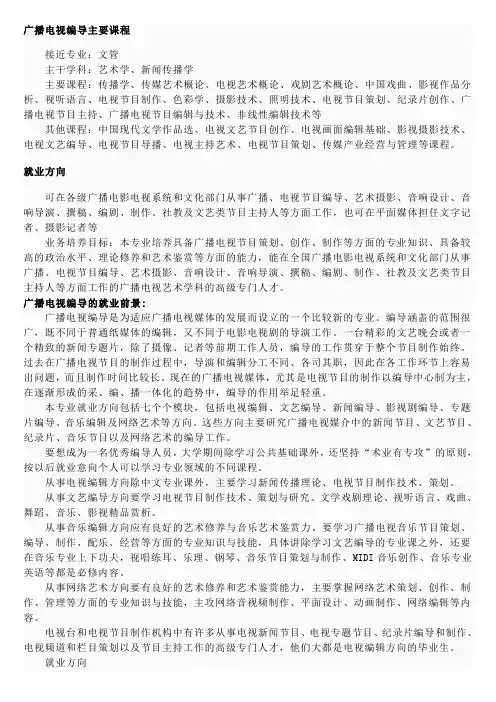 高中艺术生专业介绍(电视编导美术舞蹈音乐)