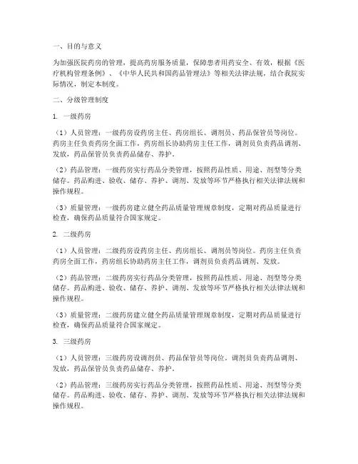 医院_药房分级管理制度