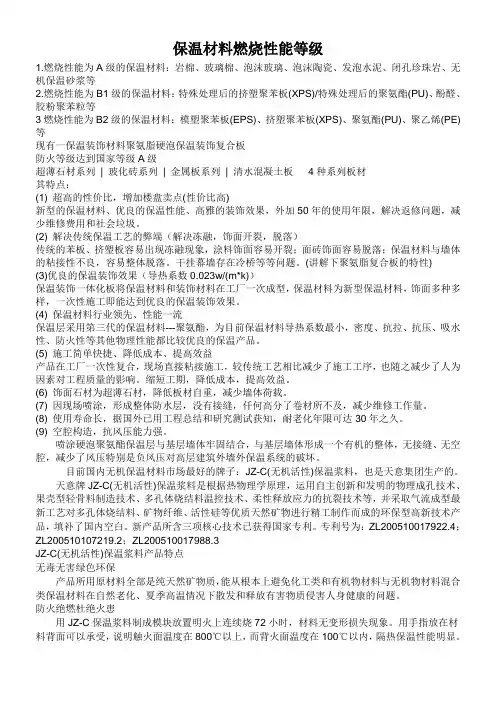 保温材料燃烧性能等级