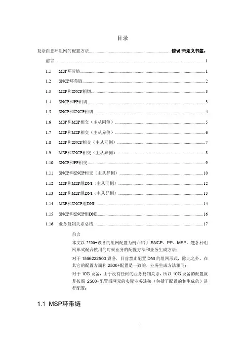 复杂自愈环组网的配置方法
