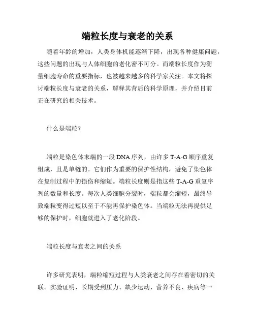 端粒长度与衰老的关系