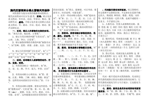 词性分类(实词和虚词)