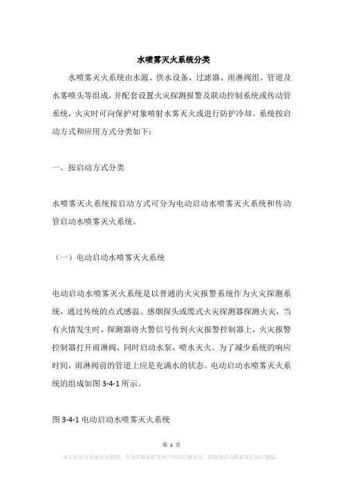 水喷雾灭火系统分类