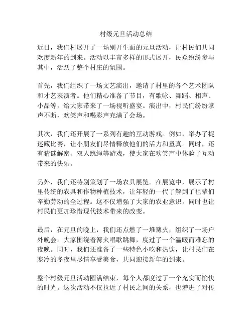 村级元旦活动总结