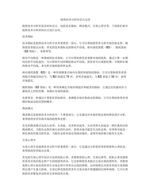 趋势技术分析知识点总结