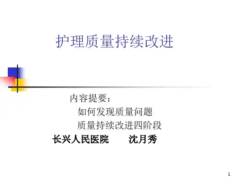 题目：护理质量持续改进ppt课件