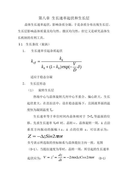 晶体生长第八章 生长速率起伏和生长层