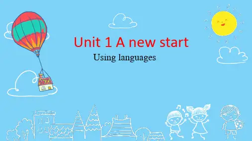 Unit+1+A+new+start+Using+language课件外研版(2019)必修第一册+