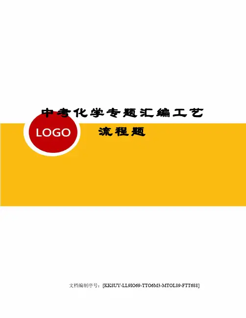 中考化学专题汇编工艺流程题