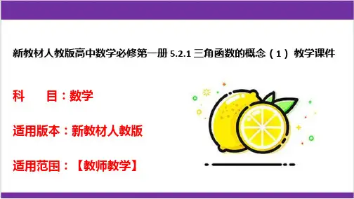 新教材人教版高中数学必修第一册 5.2.1 三角函数的概念(1) 教学课件