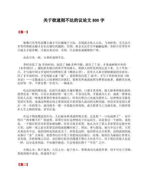 关于欲速则不达的议论文800字