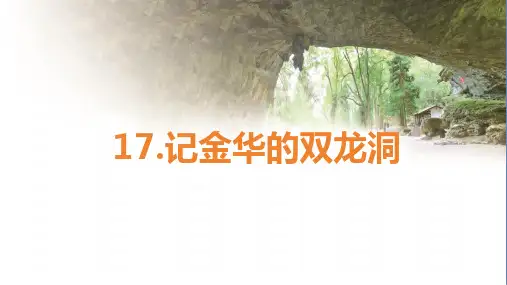 记金华的双龙洞ppt课件