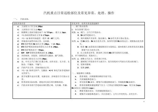 600MW机组汽机侧巡检要点及故障处理