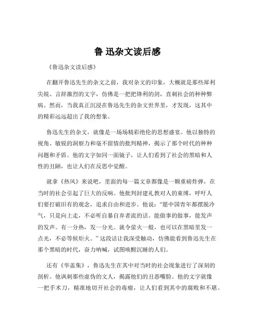 鲁 迅杂文读后感