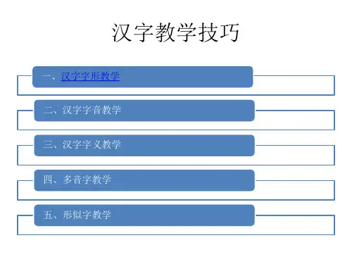 汉字教学技巧ppt课件
