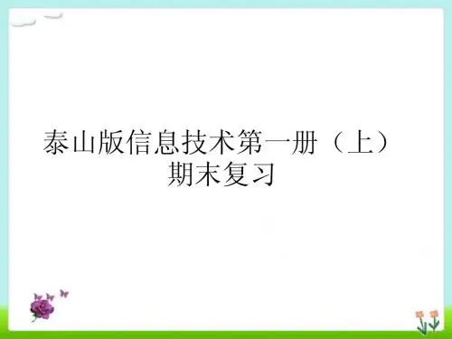 新泰山版第一册(上)期末复习