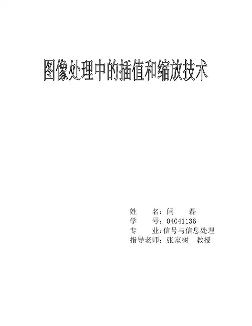 图像处理中的插值和缩放若干技术研究