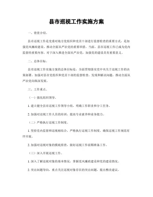 县市巡视工作实施方案