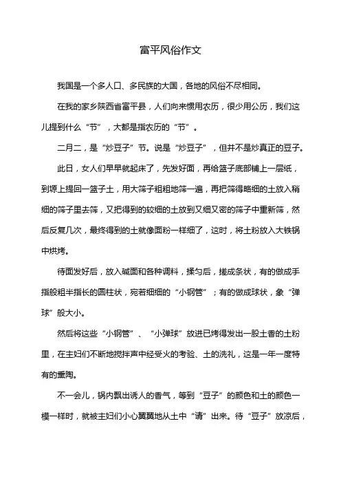 富平风俗作文