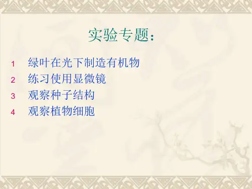 初中生物对照实验专题复习..PPT 课件