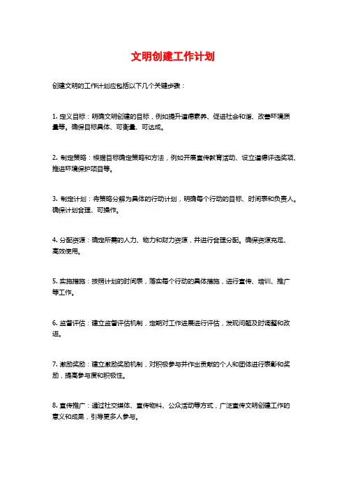 文明创建工作计划 (2)