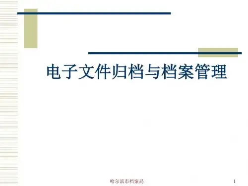 电子文件归档与档案管理