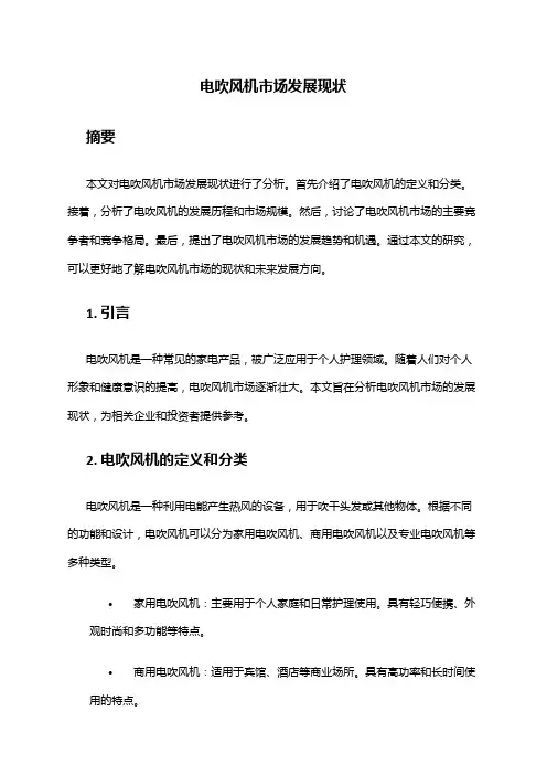 2024年电吹风机市场发展现状