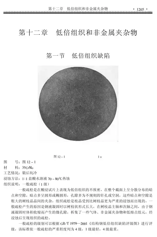 低倍组织和非金属夹杂物