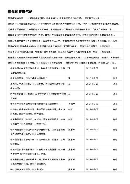 师爱的智慧笔记