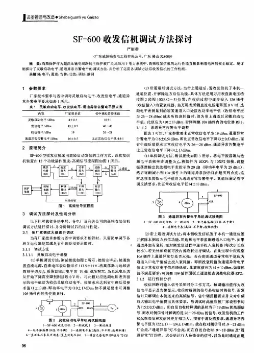 SF-600收发信机调试方法探讨