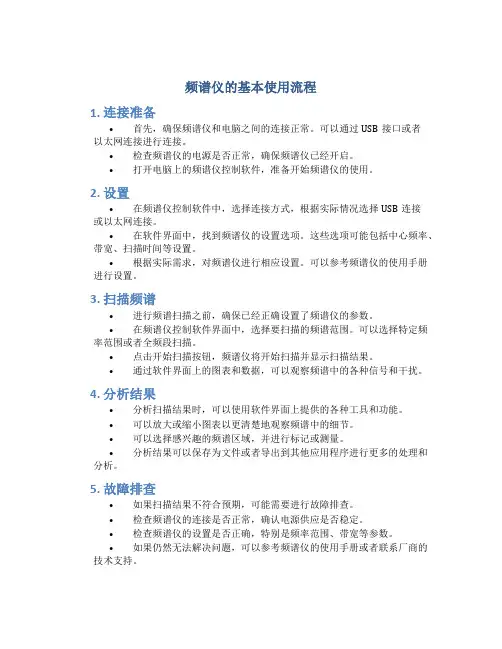 频谱仪的基本使用流程