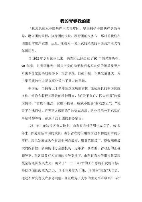 我的青春我的团