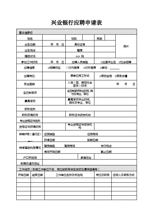 最新整理应聘人员信息登记表.doc