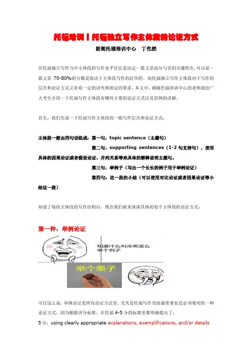 托福培训丨托福独立写作主体段的论证方式