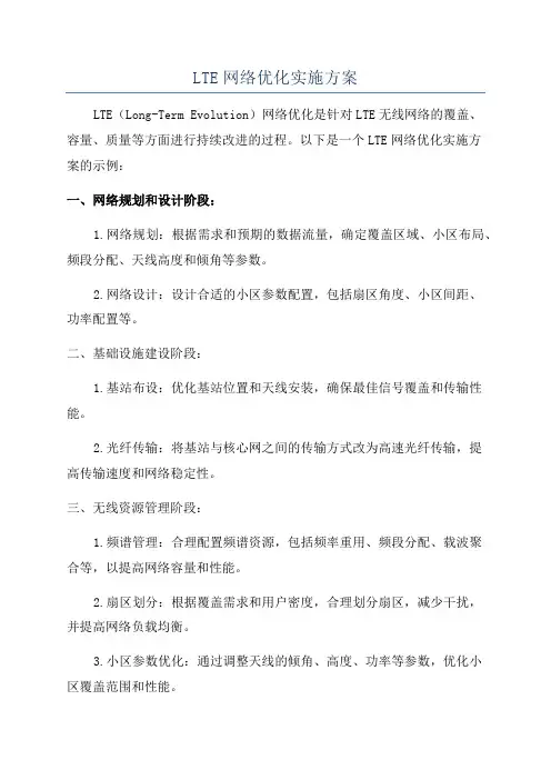 LTE网络优化实施方案