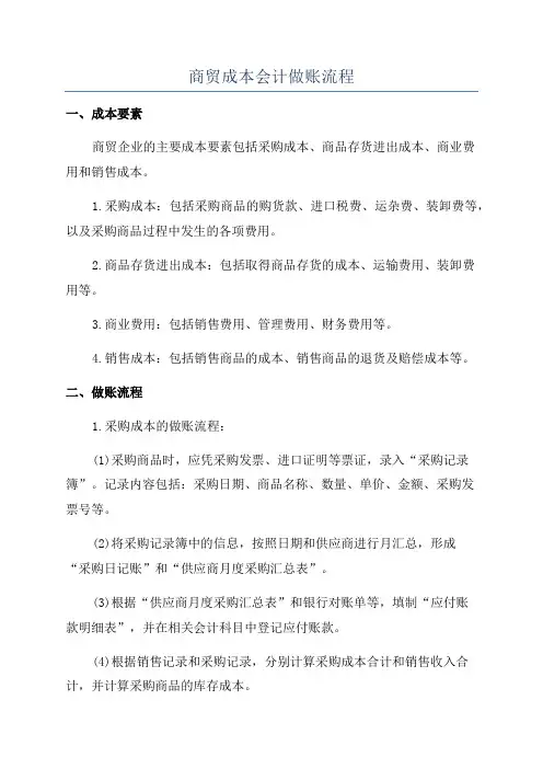 商贸成本会计做账流程