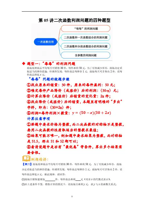 第05讲二次函数利润问题的四种题型(带答案)