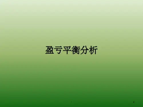 盈亏平衡分析 ppt