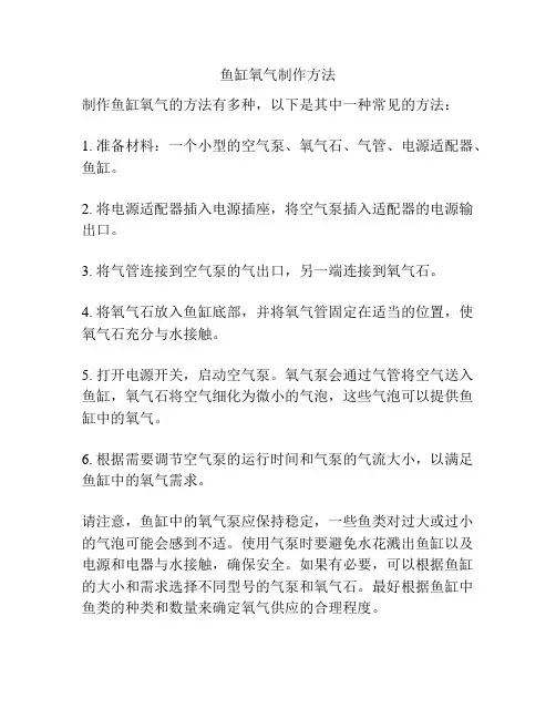 鱼缸氧气制作方法