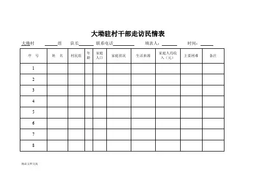 驻村工作台账