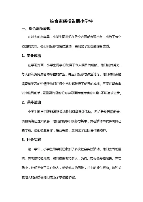 综合素质报告册小学生