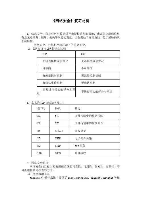 网络安全复习资料