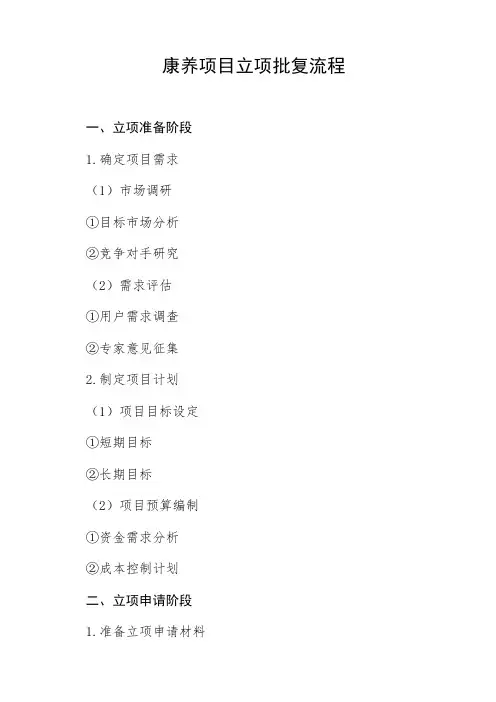 康养项目立项批复流程