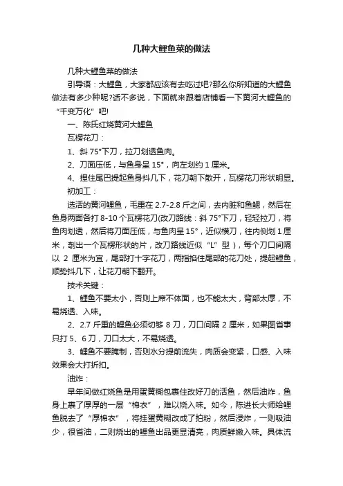几种大鲤鱼菜的做法