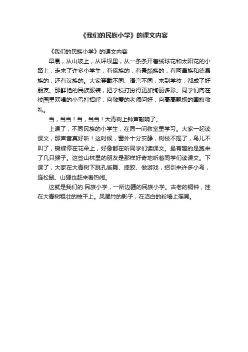《我们的民族小学》的课文内容
