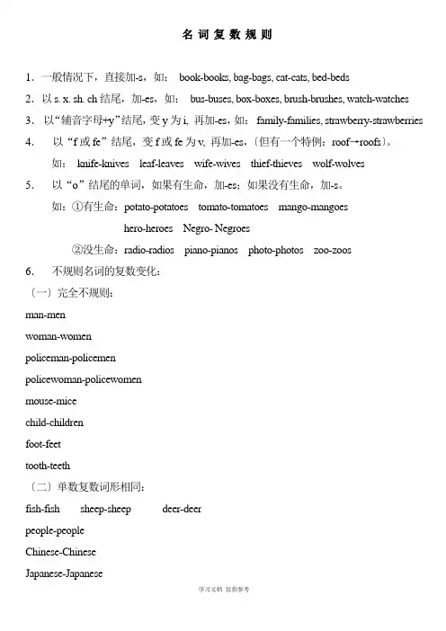 小学英语(人教版PEP版)语法要点详解及练习题-六年级-小升初必备大全